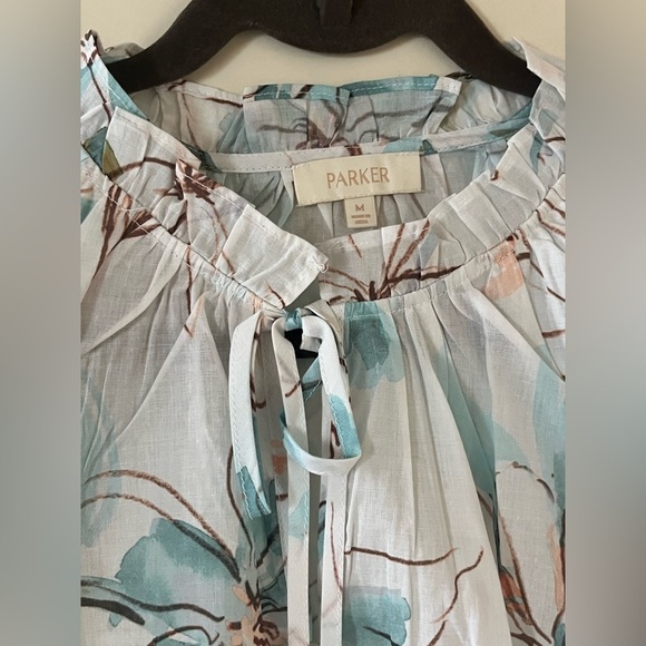 New! Parker Brand from Nordstrom, Floral Ruffle Sleeve Top Women’s Size medium - Picture 9 of 15